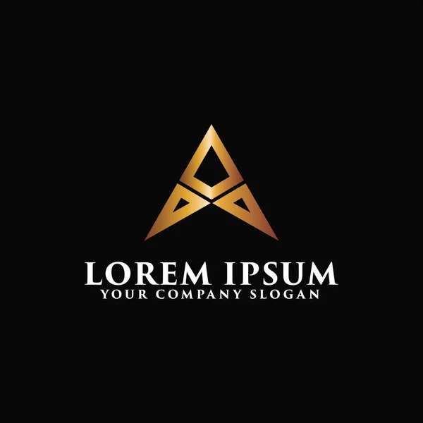 Luksusowy litera A metalowe Logo projekt koncepcji szablonu — Wektor stockowy