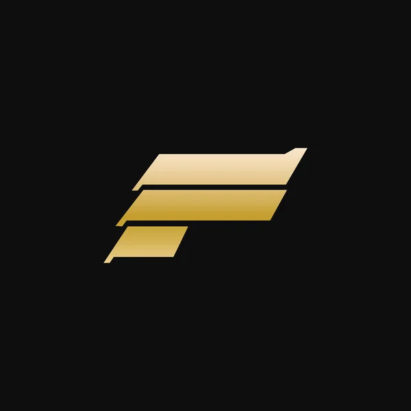 Буква F дизайн логотипа роскошного металла дизайн шаблон — стоковый вектор