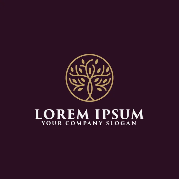 lüks ağaç logo tasarım kavramı şablonu