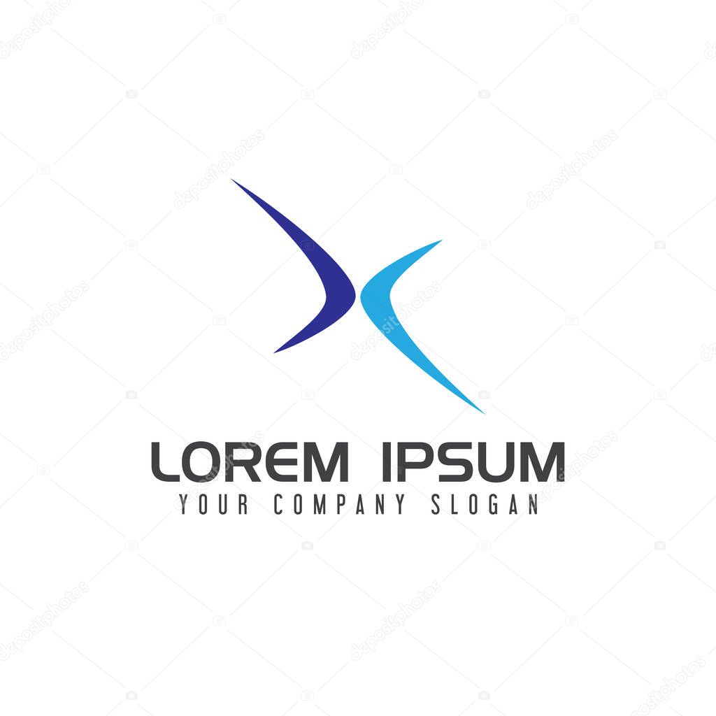 Letter x sport logo design concept template. fully editable vector