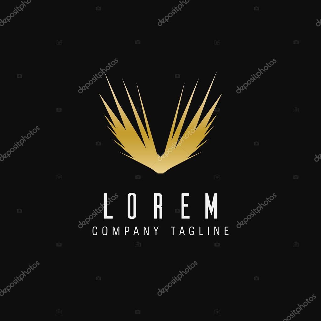 Luxury abstract wings logo. technology design concept template. fully editable vector