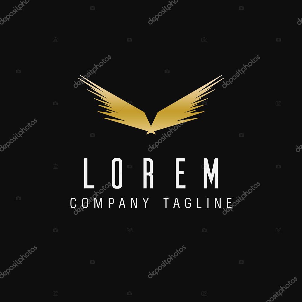 Luxury abstract wings logo. technology design concept template. fully editable vector