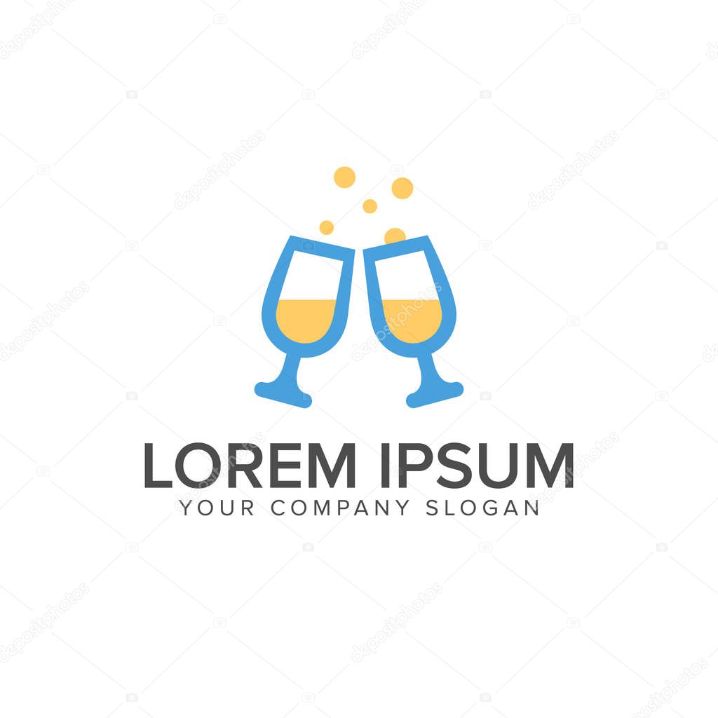 couple beer logo design concept template