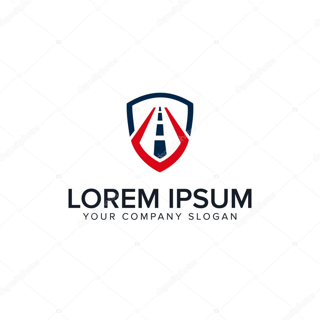 Road shield logo design concept template. fully editable vector