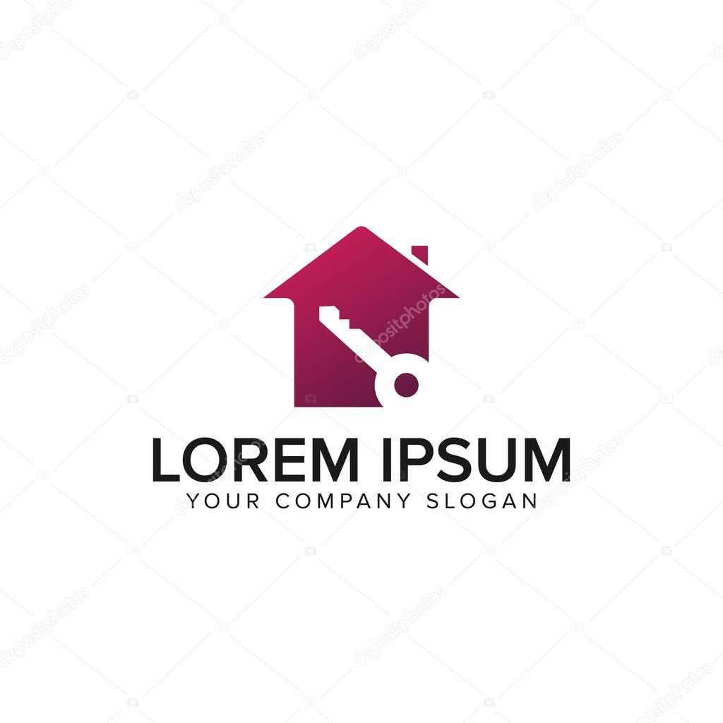 House key logo. real estate design concept template . fully editable vector