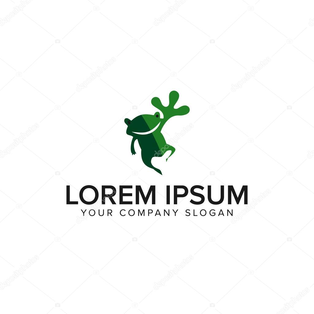 Smile frog logo design concept template . fully editable vector