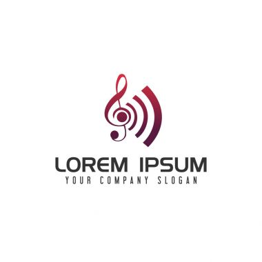 Eğlence müzik sesi logo tasarım kavramı şablonu