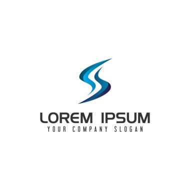 S harfi modern teknoloji logo tasarım kavramı şablonu