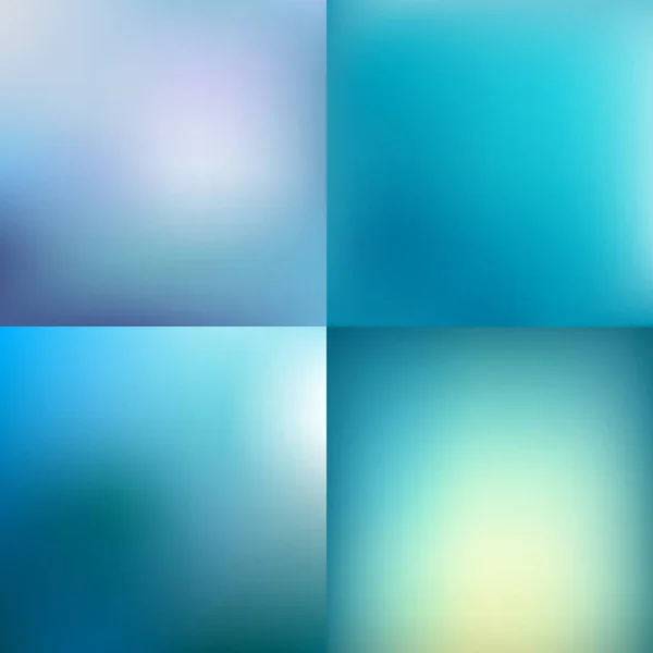 抽象的なカラフルなブルーぼやけたベクトルの背景のセット — ストックベクタ
