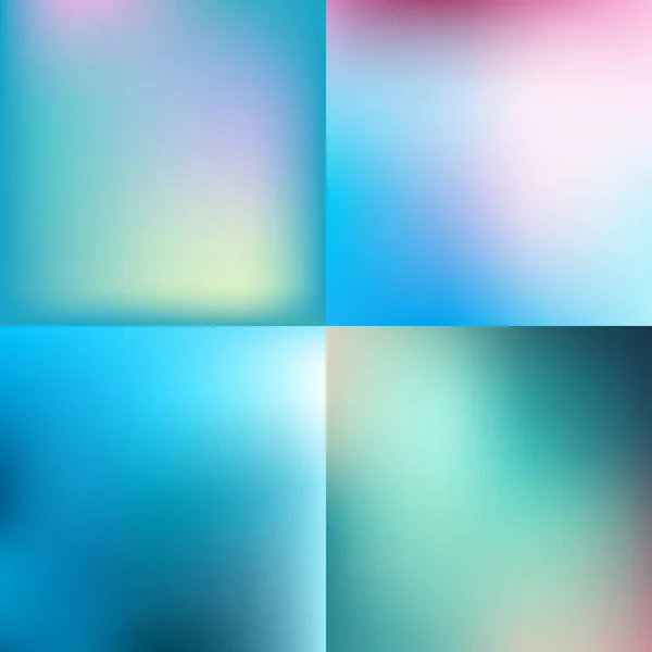 Conjunto de fondos abstractos de vector borroso azul colorido — Archivo Imágenes Vectoriales