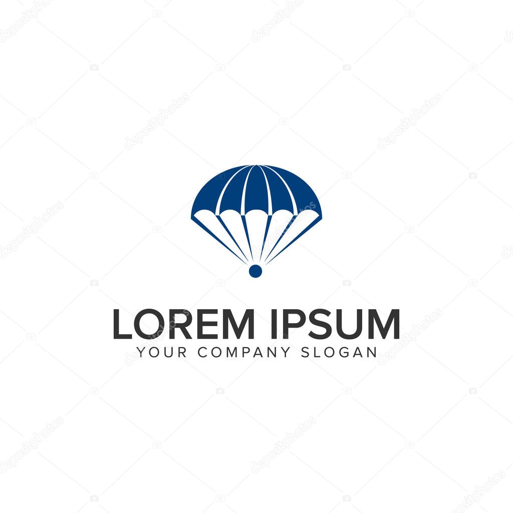 Skydiving logo design concept template. fully editable vector