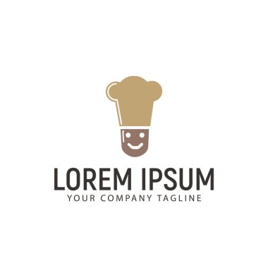 basit gülümseme Şef logo tasarım kavramı şablonu