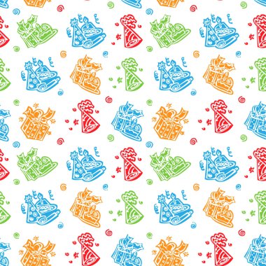 İyi ki doğdun el çizilmiş desen arka plan