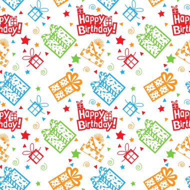 renkli Happy birthday desen arka plan