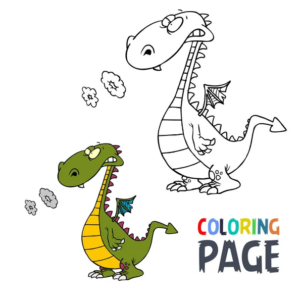 Dinosauro fumetto da colorare pagina — Vettoriale Stock