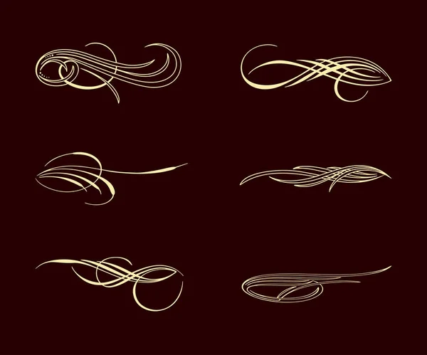 Amerika pinstriping stijlenset collectie — Stockvector