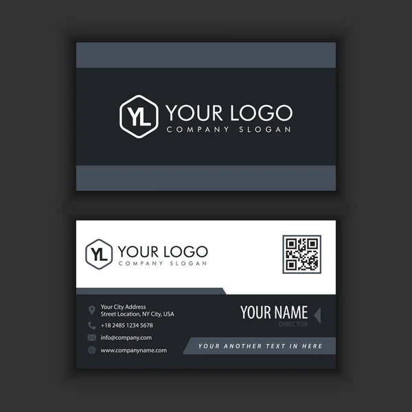 Modern Creative and Clean Business Card Template with dark color — Stock Vector