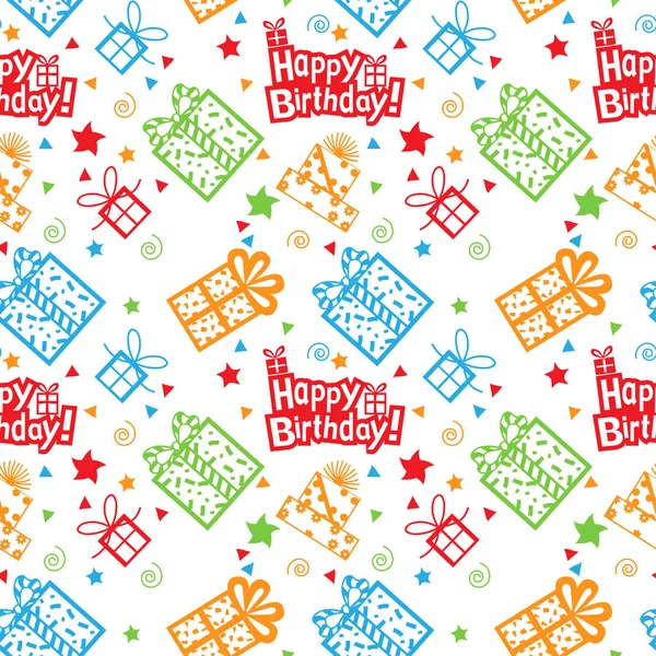 Bunte Happy Birthday Muster Hintergrund — Stockvektor