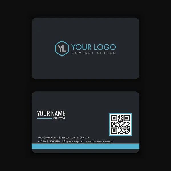 Modern Creative and Clean Business Card Template with Blue dark color