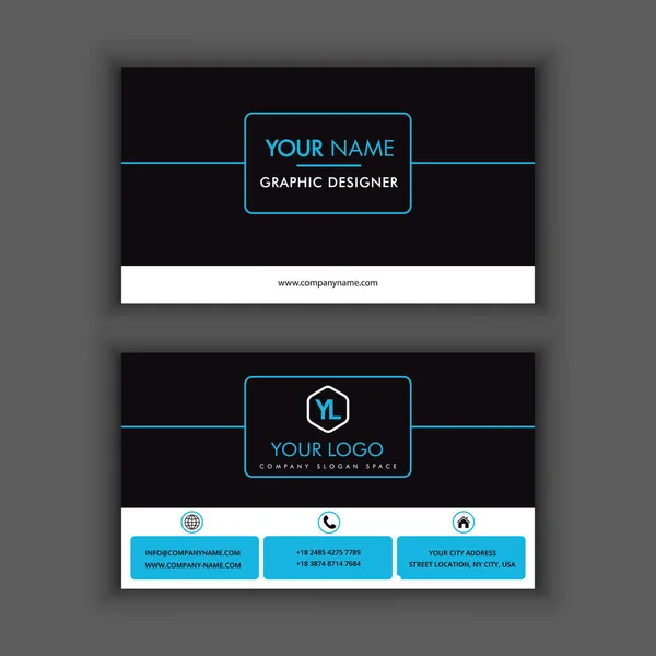 Modern Creative and Clean Business Card Template with Blue dark color