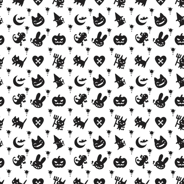 Cute Halloween patroon achtergrond met donkere kleur — Stockvector