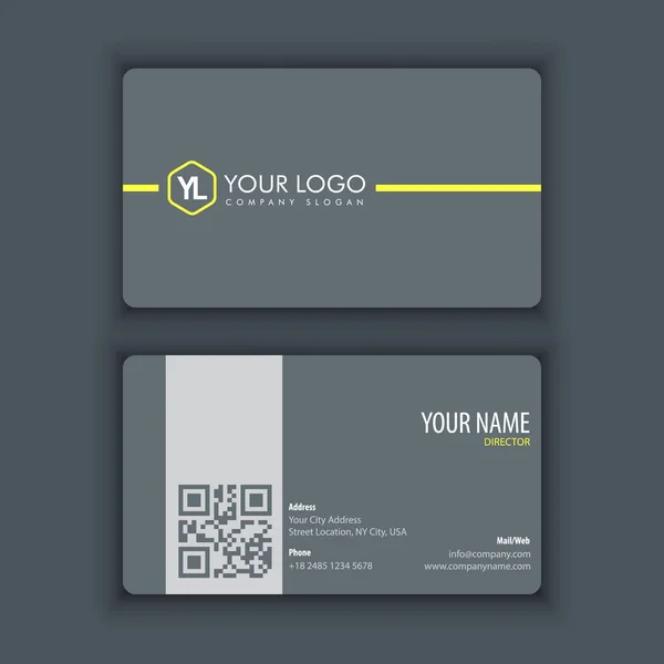 Moderne kreative und saubere Visitenkartenvorlage mit gelber Farbe — Stockvektor