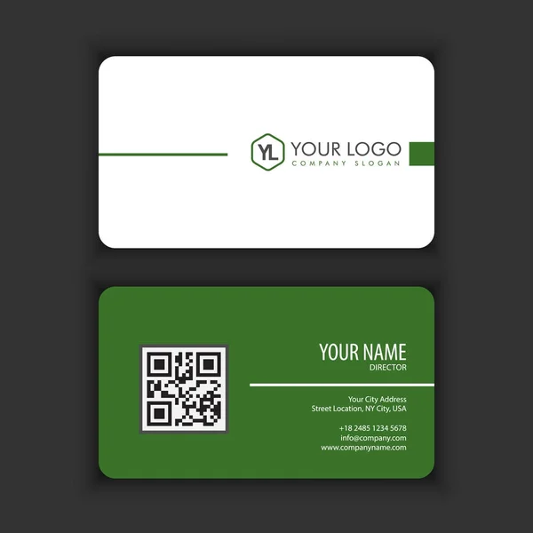 Modelo moderno de cartão de visita criativo e limpo com cor verde — Vetor de Stock
