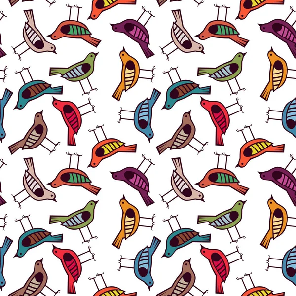 colorful bird hand drawn pattern background