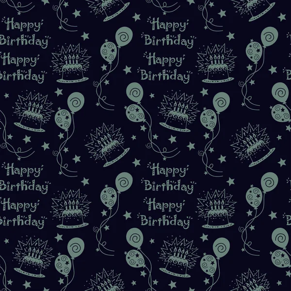 Alles Gute zum Geburtstag Muster Hintergrund mit dunkler Farbe — Stockvektor