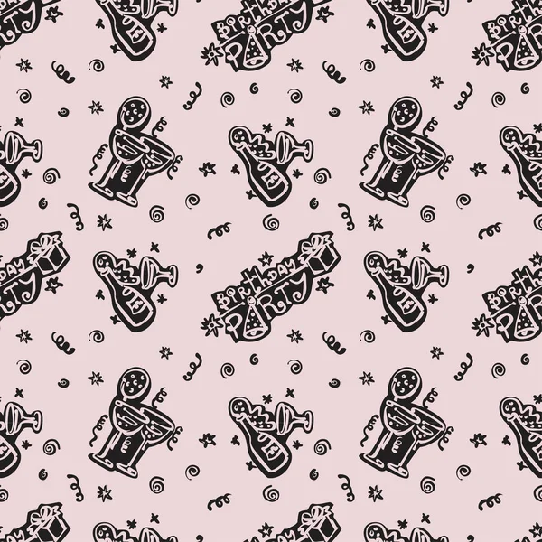 Happy birthday pattern Background with dark color