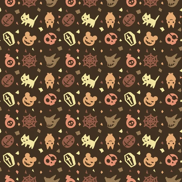 cute halloween pattern background with brown color