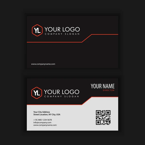 Modern Creative and Clean Business Card Template with red blac kcolor