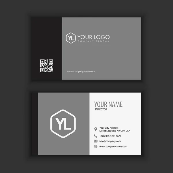 Clean dark business card — Stock Vector