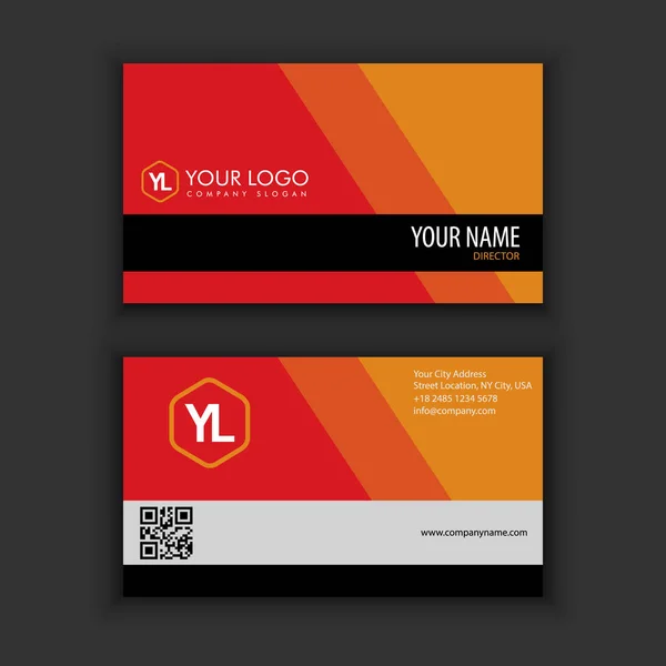 Modern Creative and Clean Business Card Template with red blac kcolor