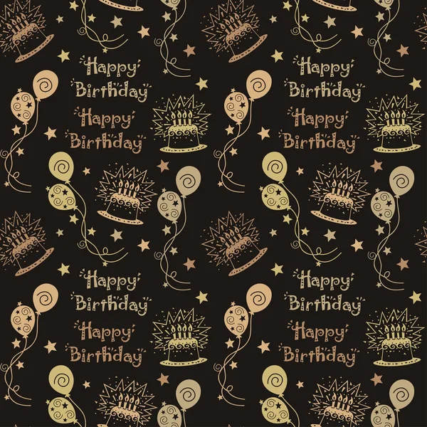 Alles Gute zum Geburtstag Muster Hintergrund mit brauner Farbe — Stockvektor