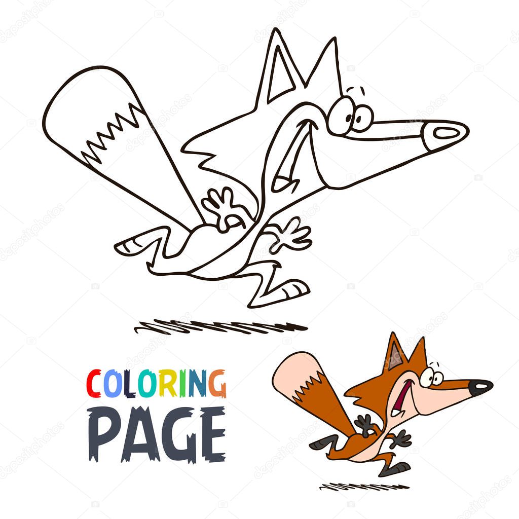 fox smile  cartoon coloring page