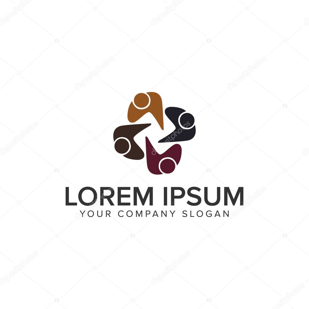 People Business and Consulting logo. teamwork logo design concept template. fully editable vector