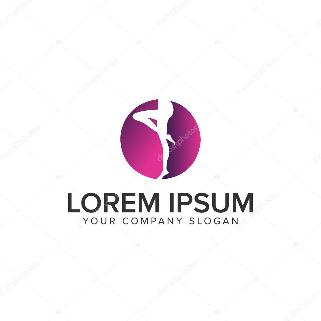 Women leg Logo design concept template. fully editable vector