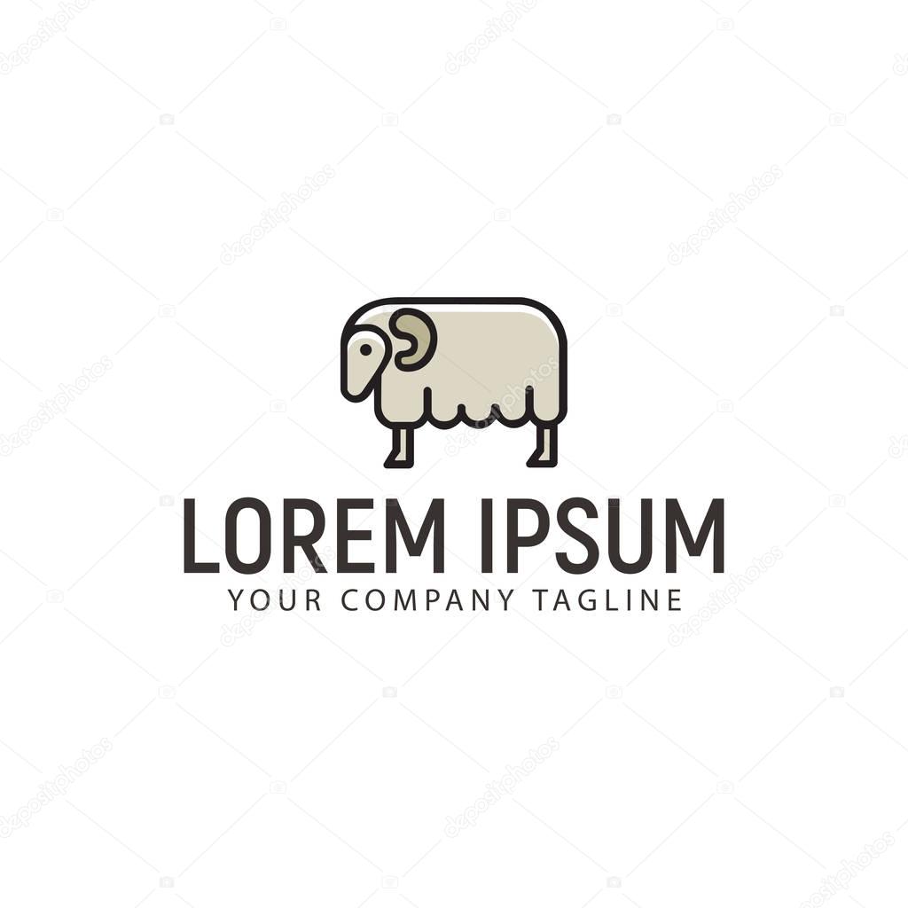Sheep Logo. Minimalist design concept template. fully editable vector