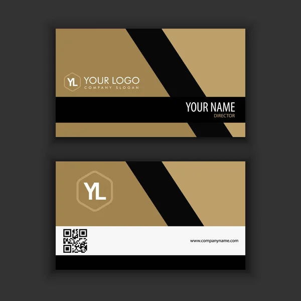 Μοντέρνο δημιουργικό και καθαρό πρότυπο επαγγελματική κάρτα με μαύρο χρυσό — Διανυσματικό Αρχείο