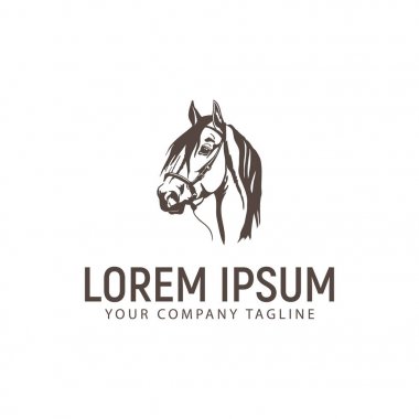 kafa at logosu. Vintage tasarım kavramı şablonu