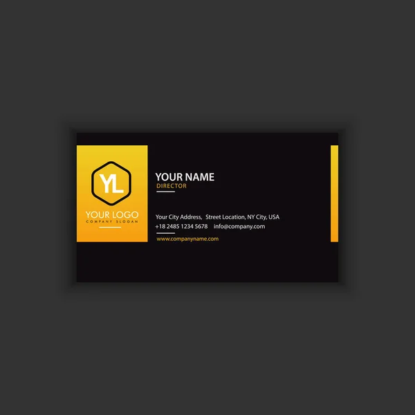 Modern Creative and Clean Business Card Template with yellow line color