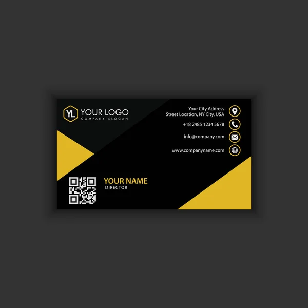 Modern Creative and Clean Business Card Template with yellow line color