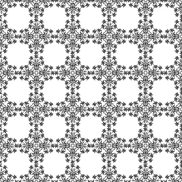 Modèle sans couture vectoriel. Ornement floral stylisé noir et blanc — Image vectorielle