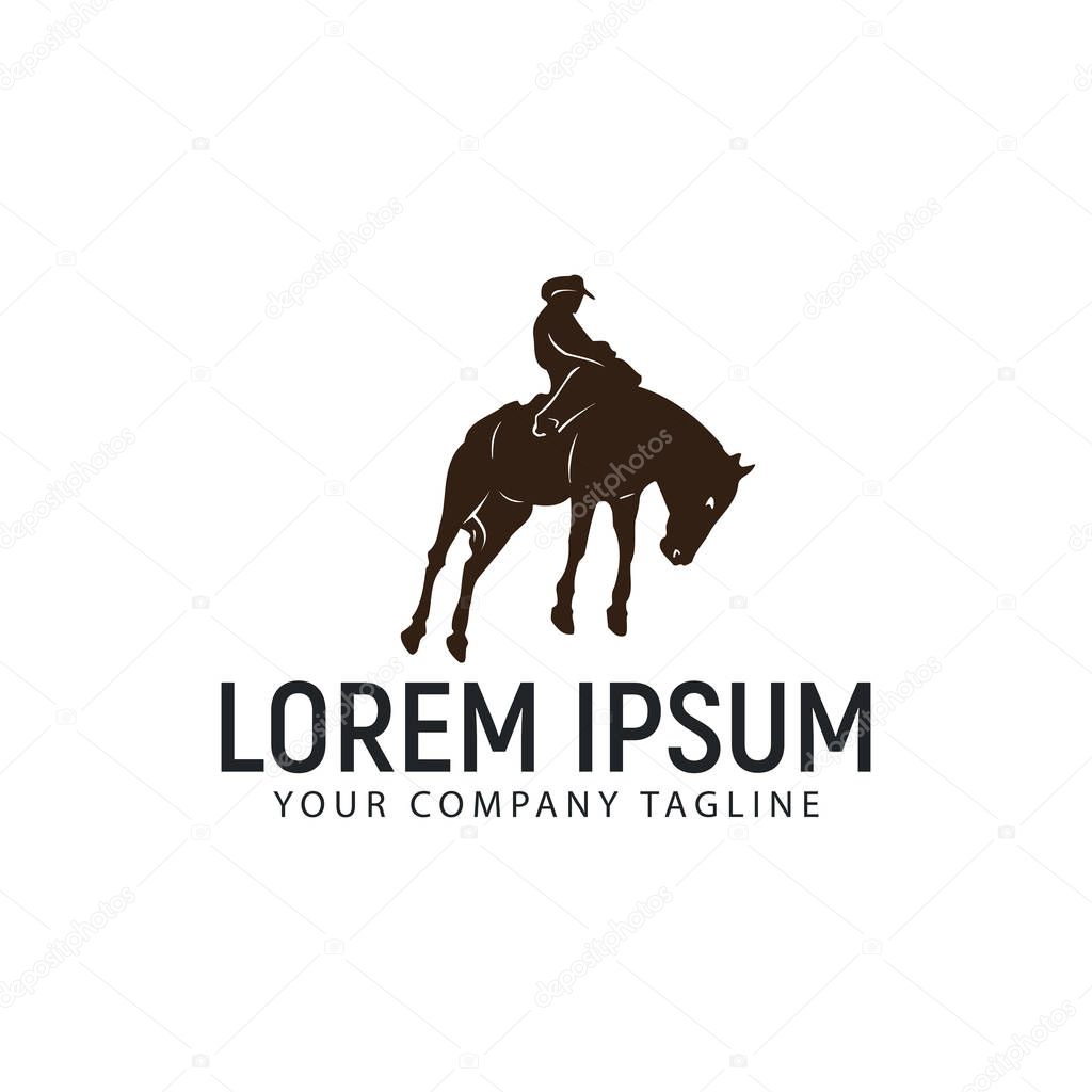 Horseback riding logo design concept template. Fully editable vector.