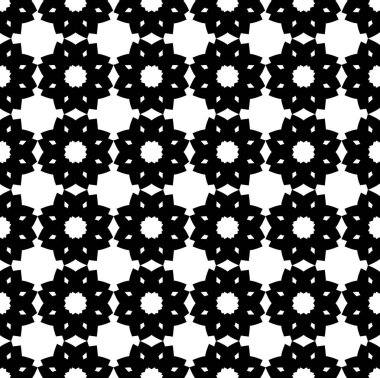 Vektör seamless modeli. Siyah ve beyaz yinelenen geometrik pat