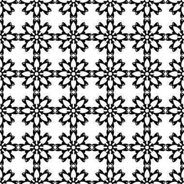 Vektör seamless modeli. Siyah ve beyaz yinelenen geometrik desen
