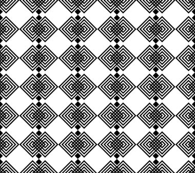 Vektör seamless modeli. Siyah ve beyaz yinelenen geometrik kare desen