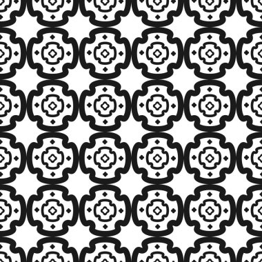 Vektör seamless modeli. Siyah ve beyaz yinelenen geometrik desen