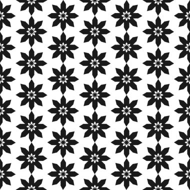 Vektör seamless modeli. Siyah ve beyaz yinelenen geometrik desen